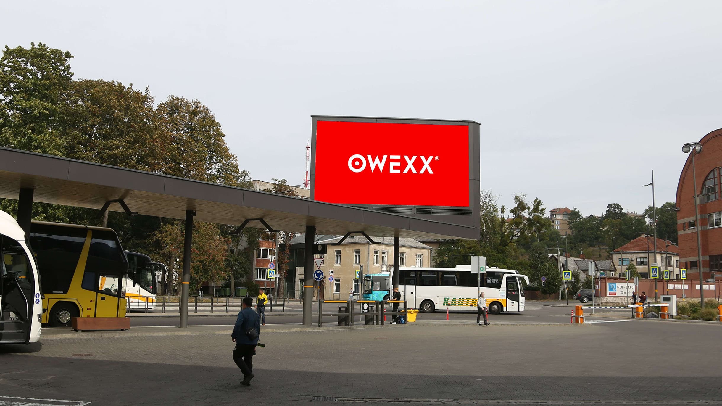 Ekranas – Kauno autobusų stotis, išvykimo aikštė
