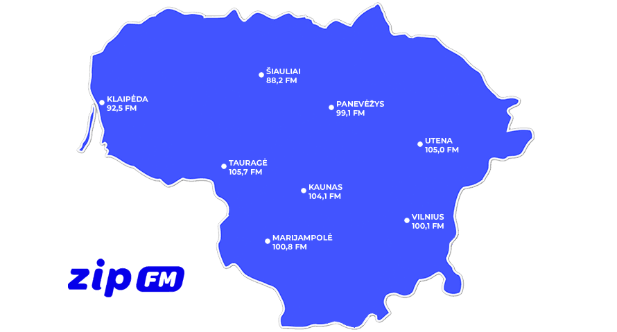 ZIP FM FM dažniai Lietuvoje