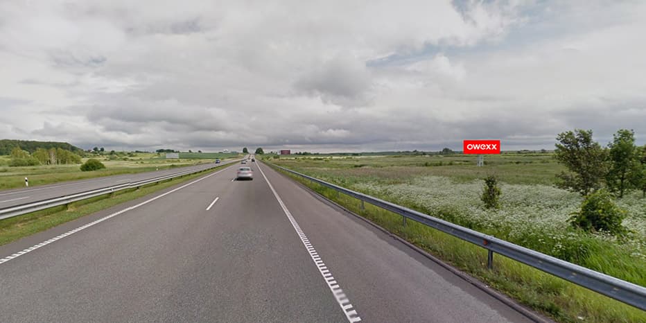 Reklamos stendas Kaunas - Vilnius, 53 km iki Vilniaus, dešinėje pusėje
