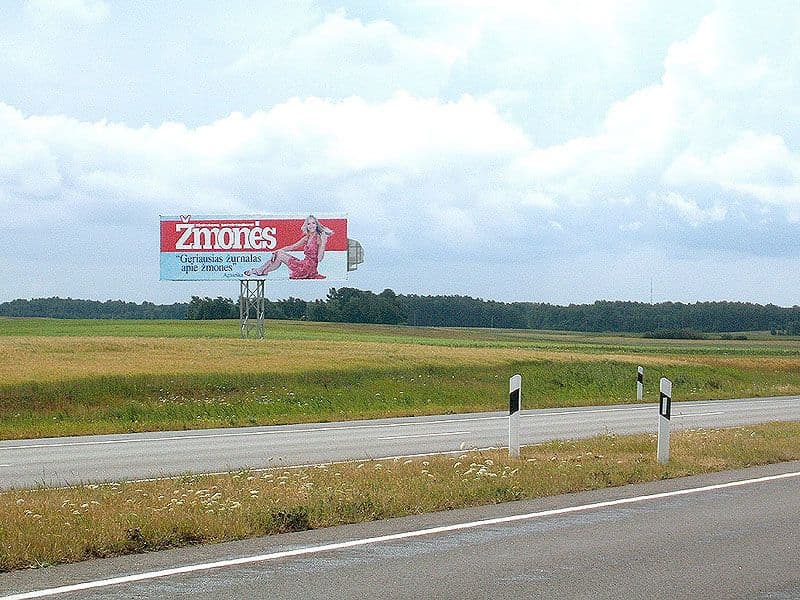 Reklamos stendas, Klaipėda–Palanga 22km (K pusė)