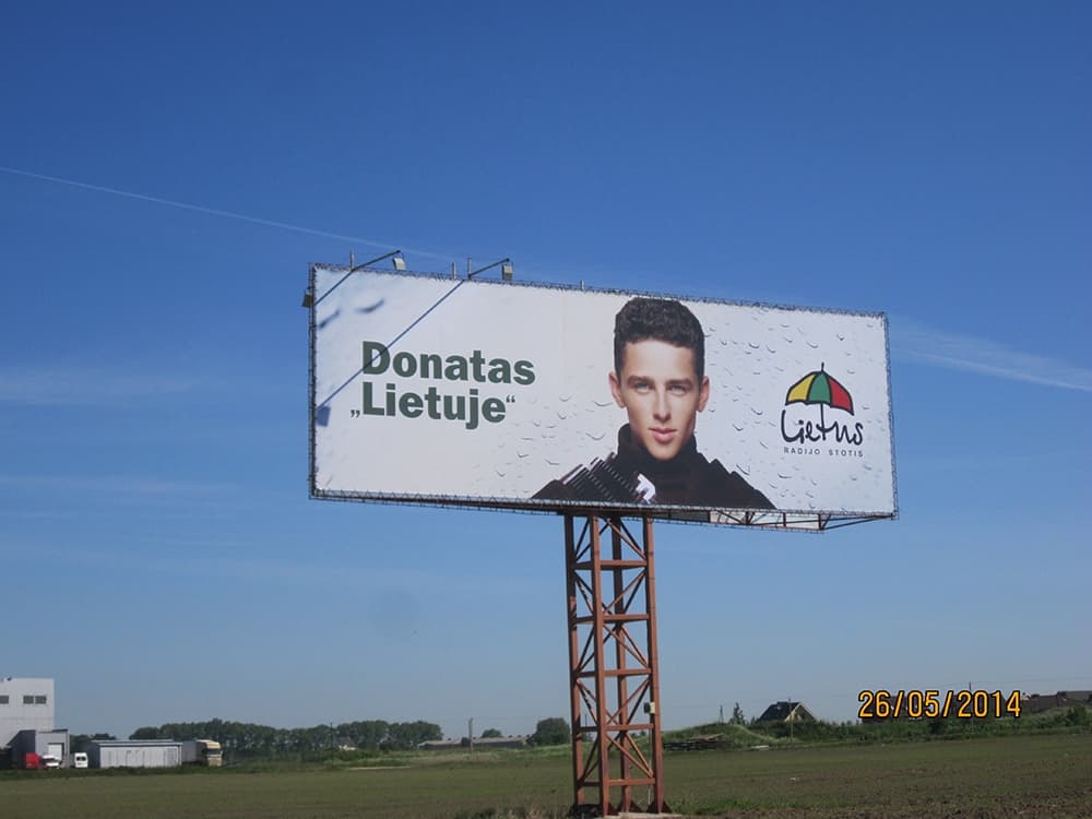 Reklamos stendas, Klaipėda–Palanga (PC Ermitažas 2km) (B pusė)