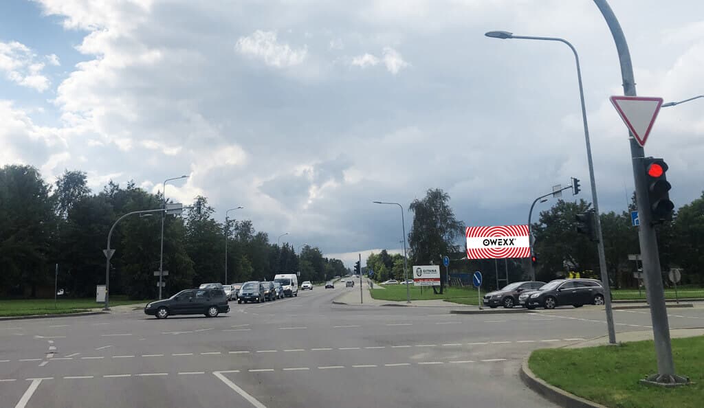 Reklamos stendas Šiauliai – Pramonės g. ir Išradėjų g. sankirta, nuo Pabalių, Šiauliai