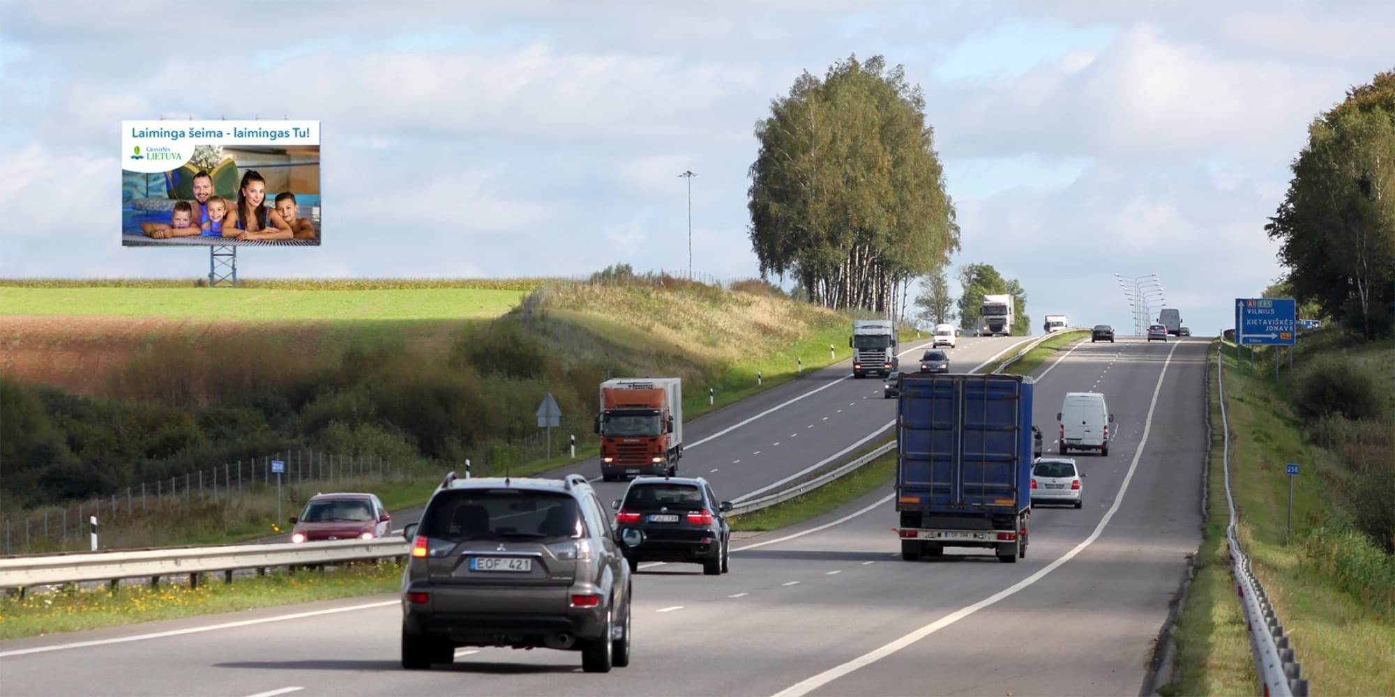 Automagistralė A1, Kaunas - Vilnius (kairėje pusėje), 52,4 km nuo Vilniaus