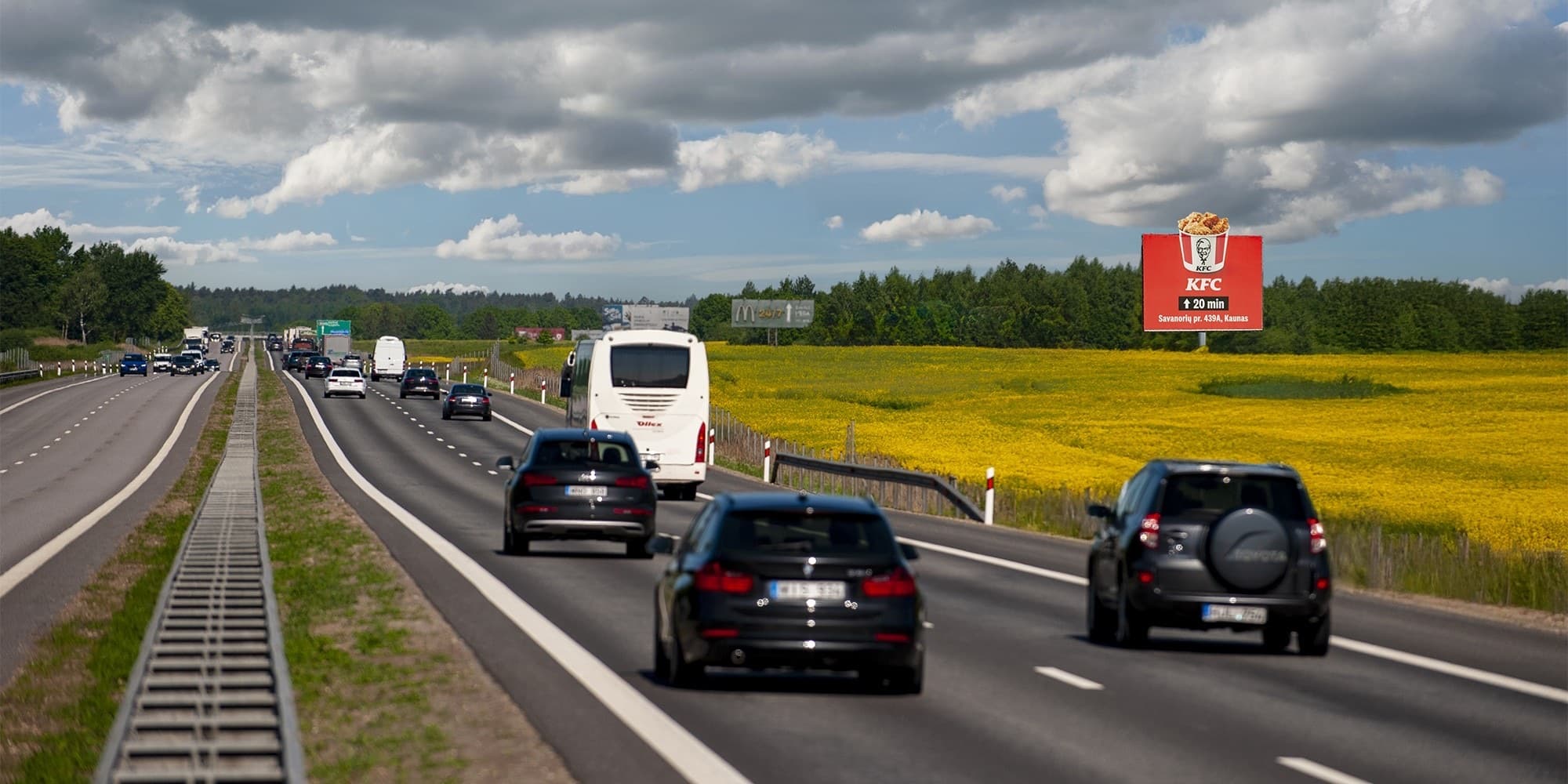 Automagistralė A1, Kaunas - Vilnius (kairėje pusėje), 76 km iki Vilniaus