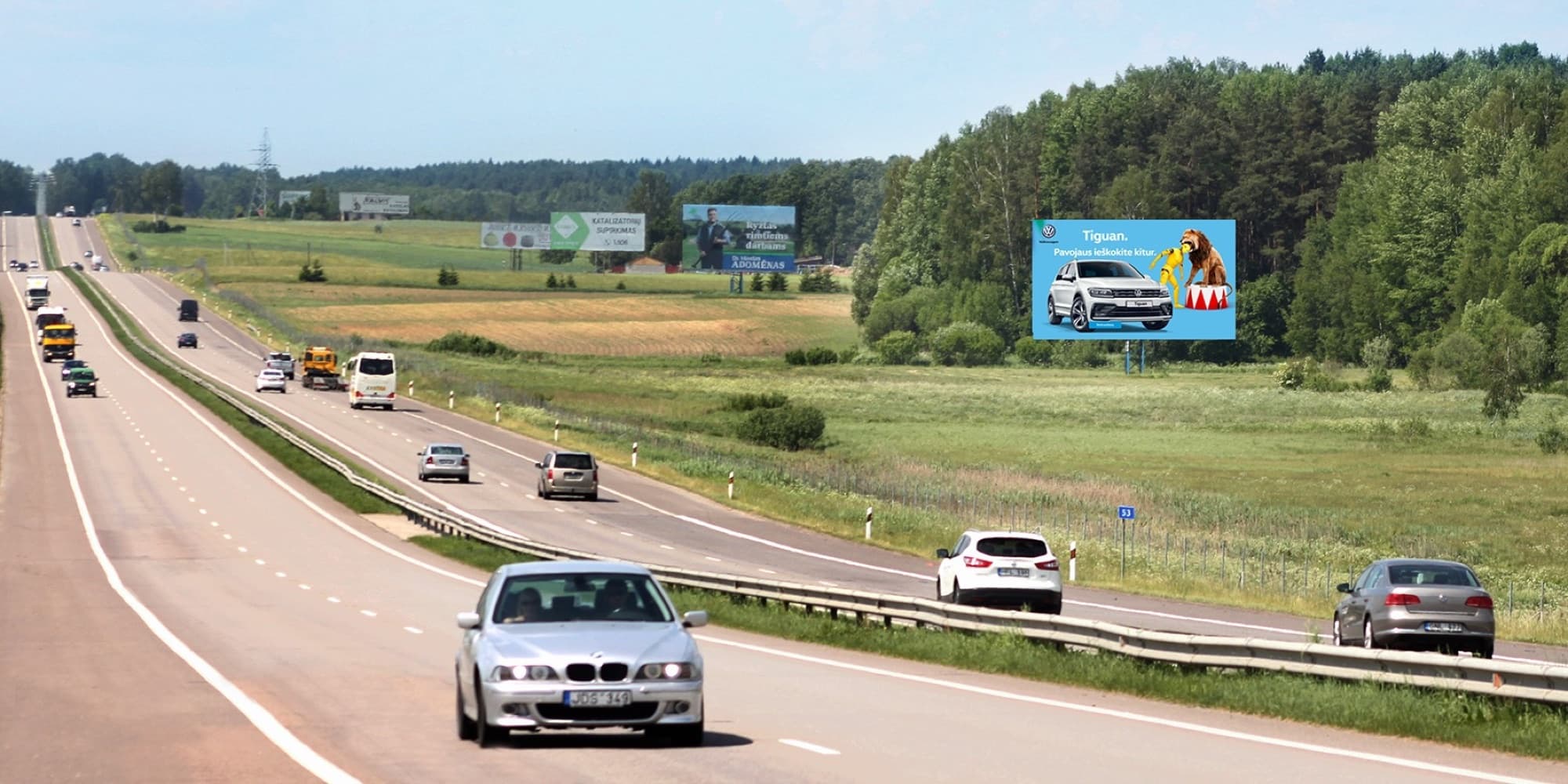 Automagistralė A1, Vilnius - Kaunas (dešinėje pusėje), 53,3 km nuo Vilniaus