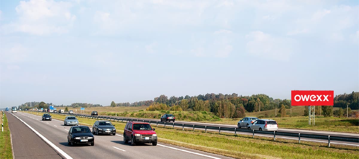 Reklamos stendas Automagistralė A2, Vilnius - Panevėžys, 4 km nuo Vilniaus (dešinėje pusėje)