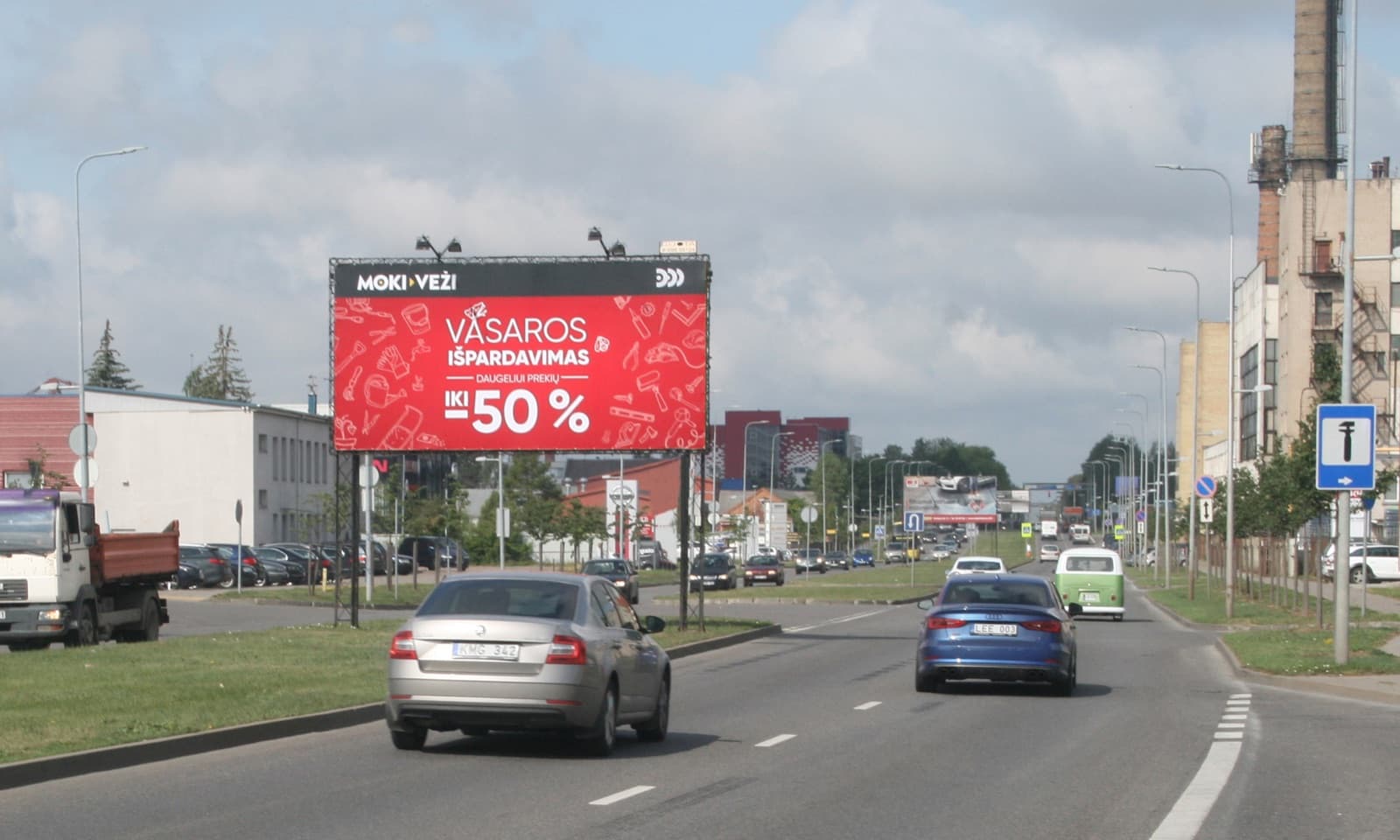 Reklamos stendas – Europos pr., prie pastato Nr. 67 (prie "Ratai visiems"), Kaunas (B pusė)