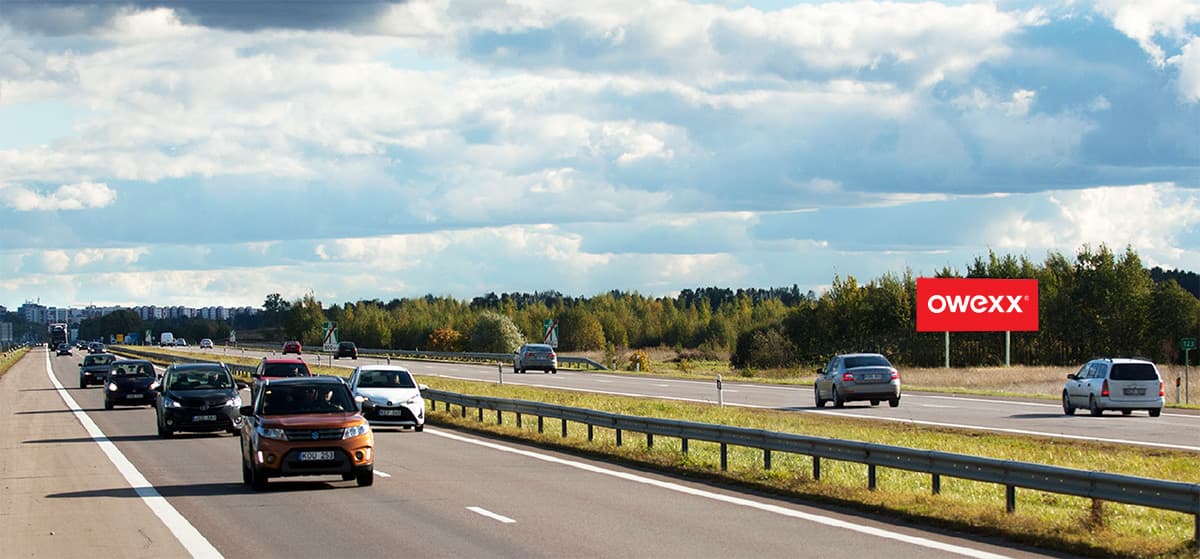 Reklamos stendas Greitkelis Panevėžys - Vilnius, 3 km iki Vilniaus (dešinėje pusėje)