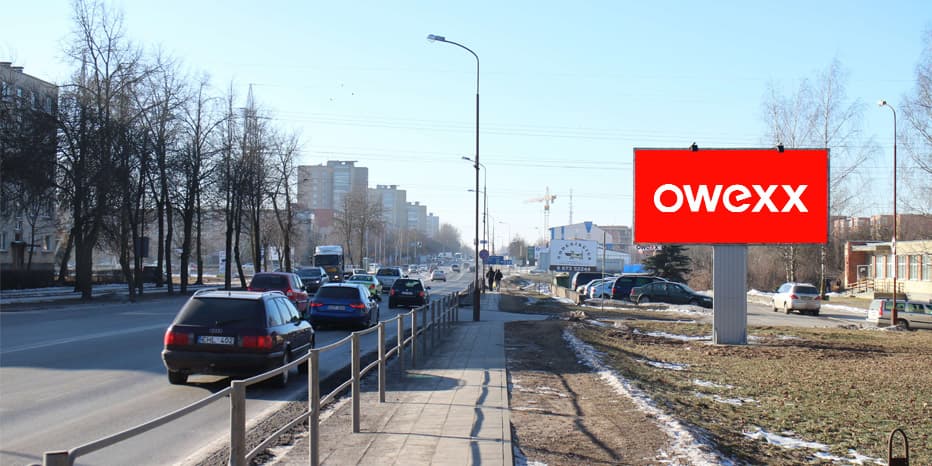 Reklamos stendas Šiauliai – Tilžės g. ir Voveriškių g. sankirta, Tilžės g. 65 (nuo centro)*
