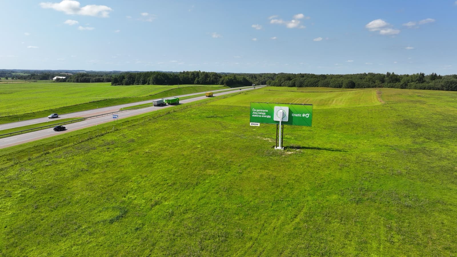 Reklamos stendas Vilnius - Kaunas - Klaipėda, 234 km nuo Vilniaus (dešinėje pusėje)