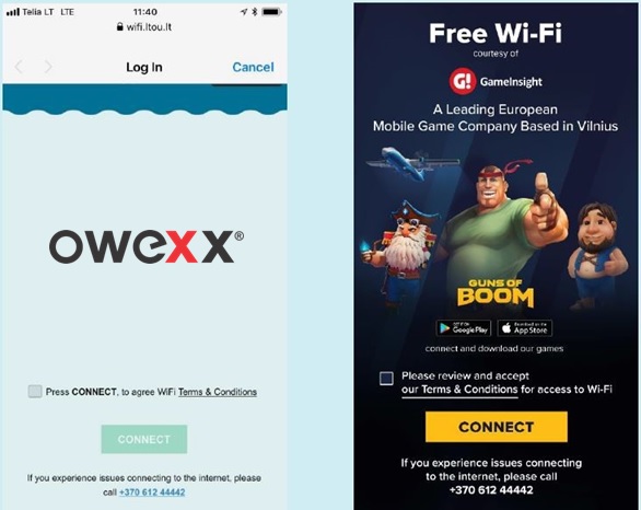 Wi-Fi baneris — Kauno oro uostas